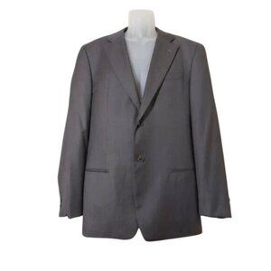 Armani Collezioni Gray Pinstripe Two-Button Wool Sports Coat Blazer Jacket - 42L
